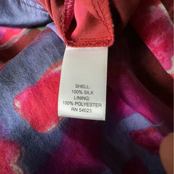 BANANA REPUBLIC NWOT SLEEVELESS PURE SILK WATERCOLOR FLORAL DRESS | 00 PETITE - Picture 7 of 8